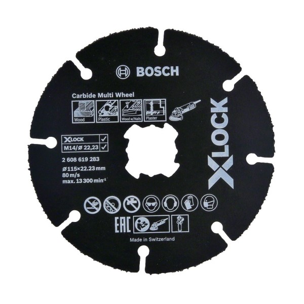 Универсален карбиден диск за рязане Bosch Carbide Multi Wheel, 125мм/ 22,23мм - X-Lock